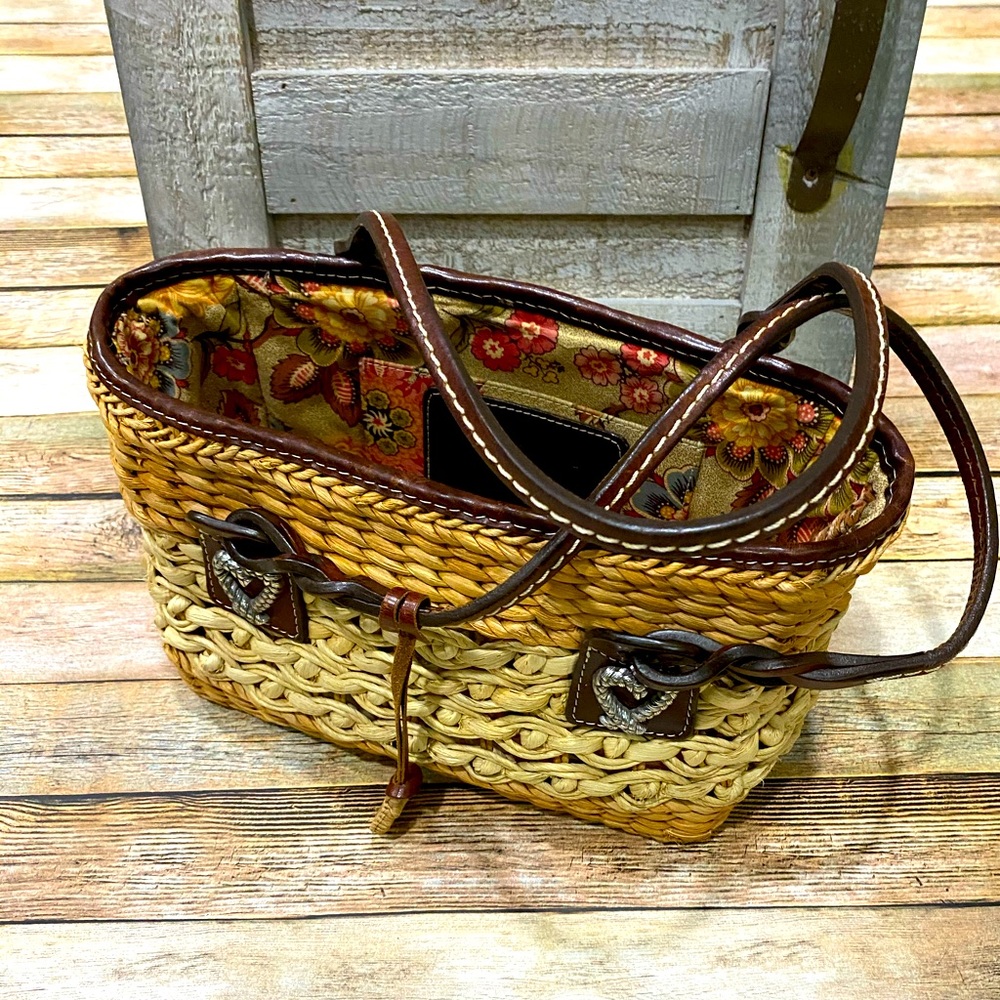 Brighton rattan straw purse bag